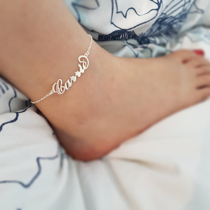 Personalized Custom Name Anklets: Exquisite Gold Stainless Steel Beach Jewelry