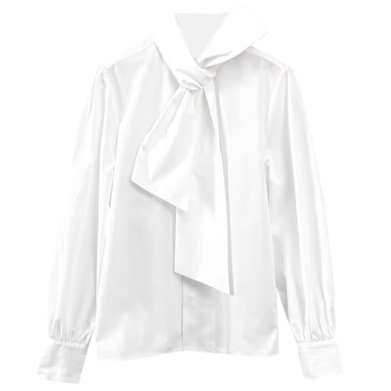 Spring Chic Bow Shirt Unique High-End Top for Trendsetters