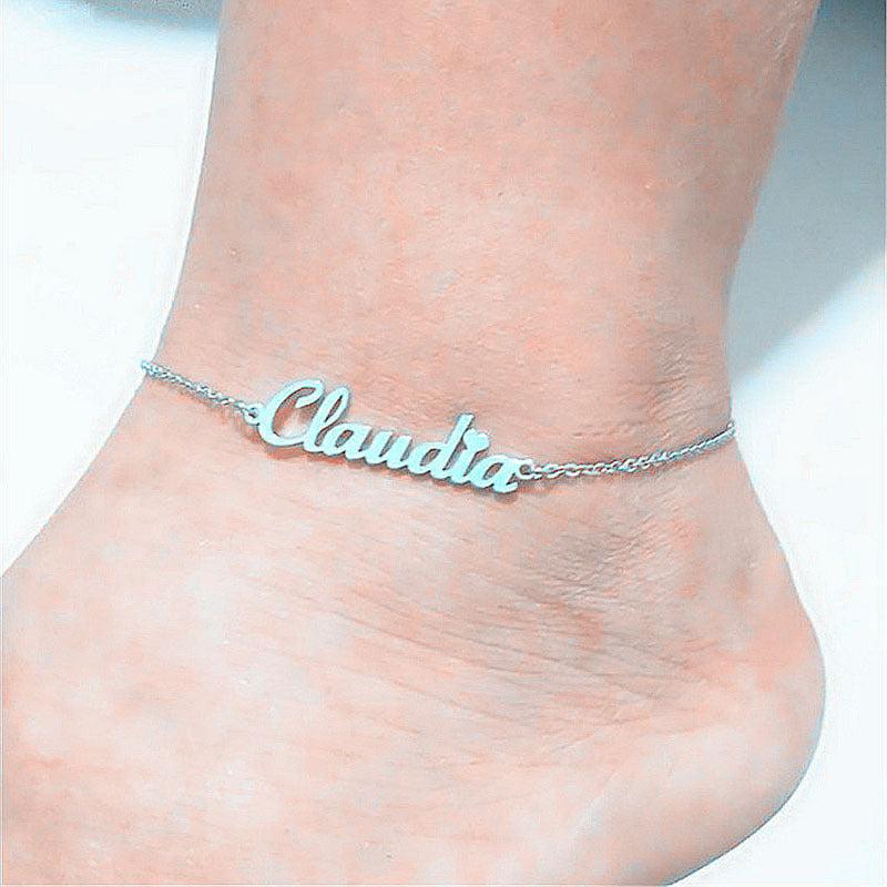 Personalized Custom Name Anklets: Exquisite Gold Stainless Steel Beach Jewelry