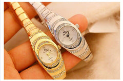 Stunning Full Diamond Gold Watch for Women: Fashionable Bracelet Timepiece