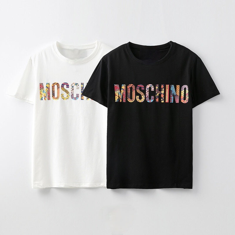 Trendy Moschino Print T-Shirts for Women: Stylish Short Sleeve Casual Tops