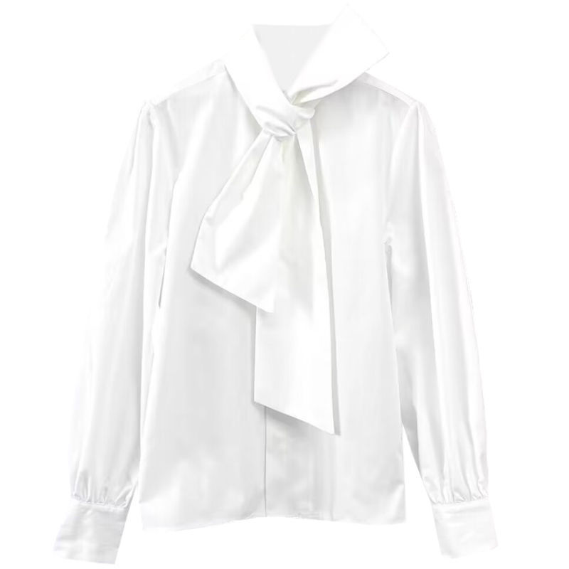 Spring Chic Bow Shirt Unique High-End Top for Trendsetters