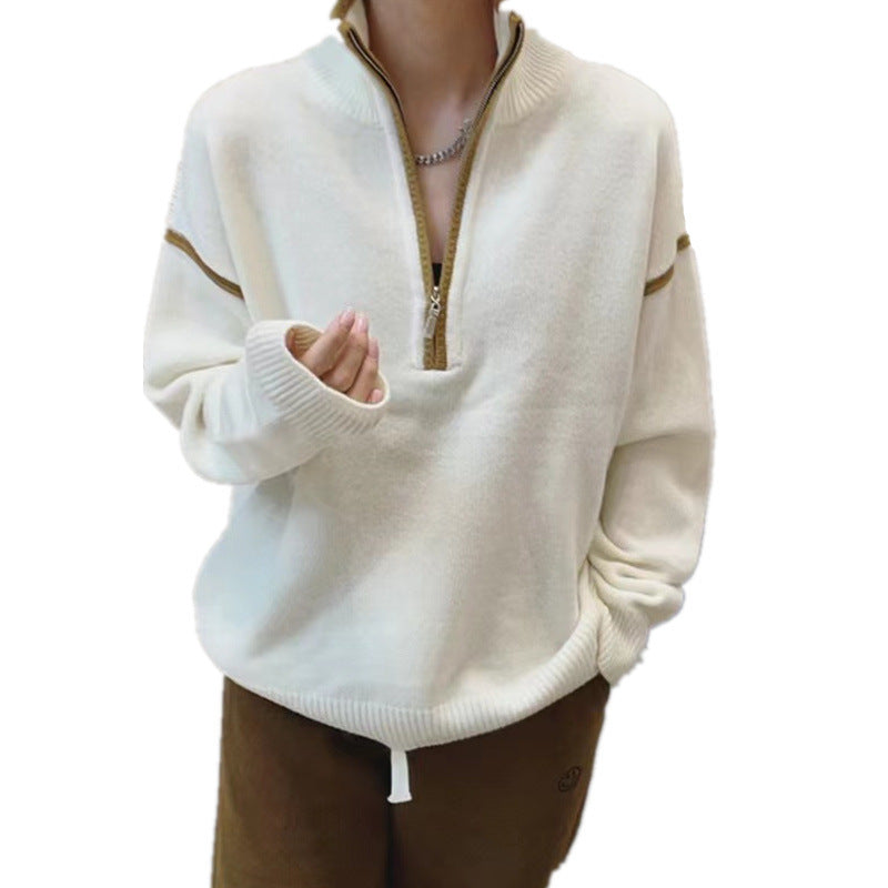 Cozy Stand Collar Thick Sweater for Women