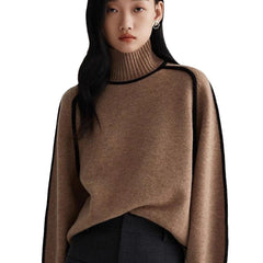 Half Turtleneck Three-dimensional Casual Loose Pullover Knitted Sweater Fashion Knit Top Outerwear