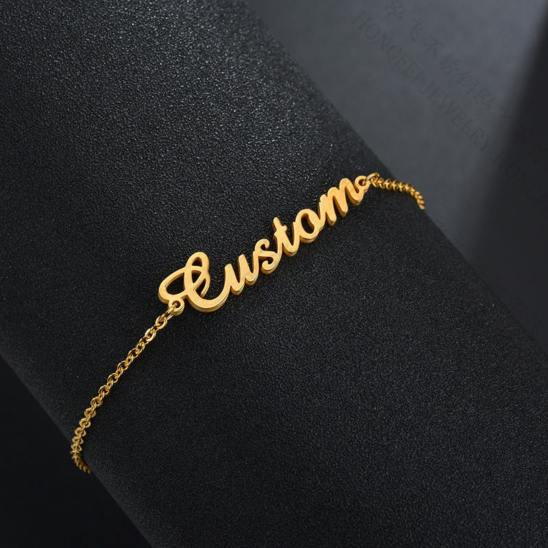 Personalized Custom Name Anklets: Exquisite Gold Stainless Steel Beach Jewelry