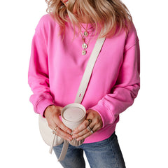 Stylish Women's Minimal Versatile Pullover Sweater in Solid Colors