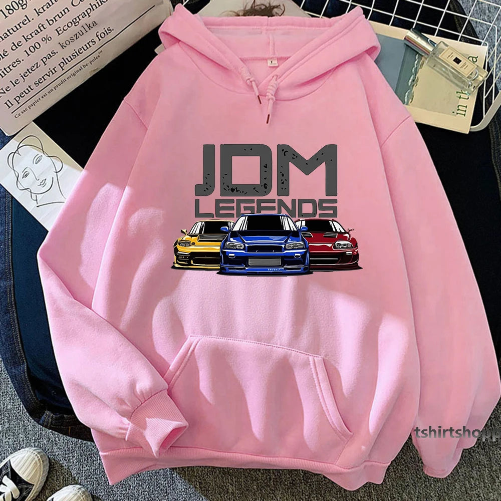 Classic Car Hoodie Women Harajuku Aesthetic Vintage Hoodies Unisex Autumn Winter Cartoon Graphic Casual Pullovers Sweatshirts