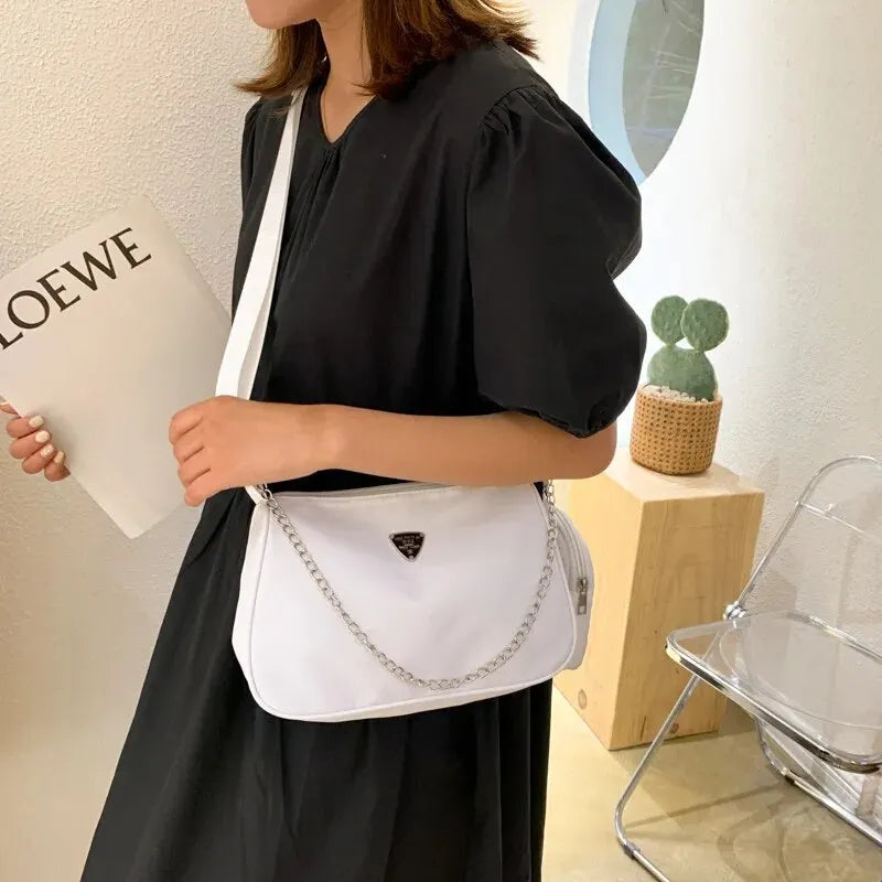 Nylon Crossbody Bag For Women Fashion Portable Casual Underarm Bag Students Cross Body Bag