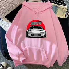 Classic Car Hoodie Women Harajuku Aesthetic Vintage Hoodies Unisex Autumn Winter Cartoon Graphic Casual Pullovers Sweatshirts