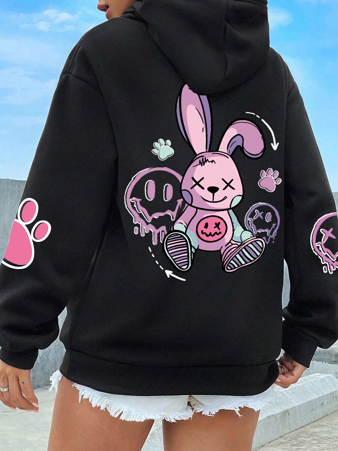 Hip Hop Street Casual Printed Female Hoodies Fashion Hoodie Oversize Loose New Sweatshirts