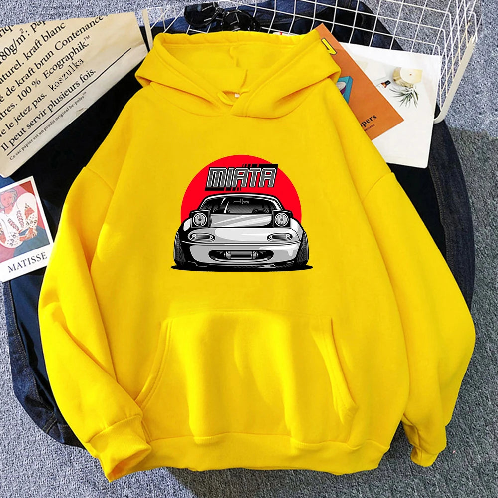 Classic Car Hoodie Women Harajuku Aesthetic Vintage Hoodies Unisex Autumn Winter Cartoon Graphic Casual Pullovers Sweatshirts