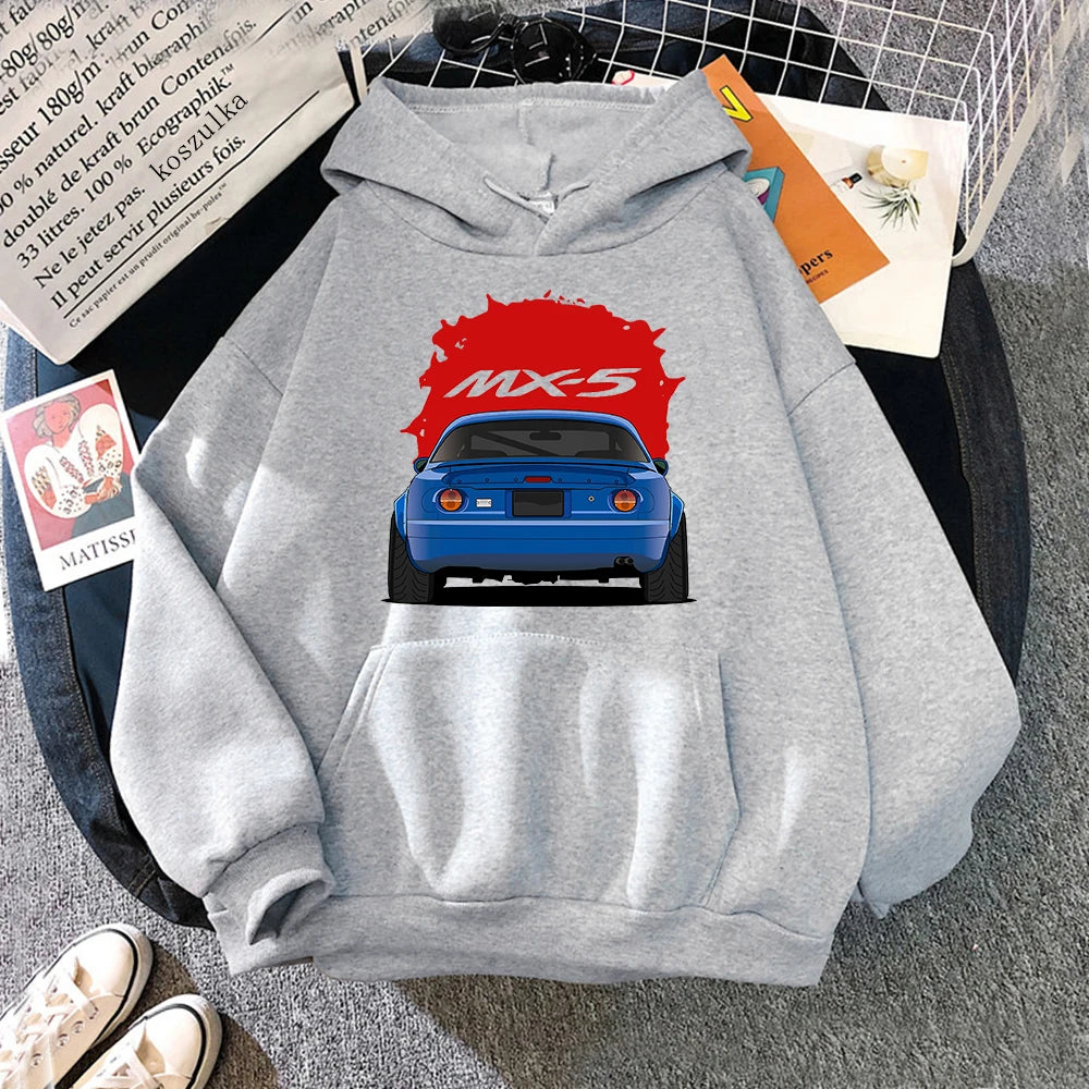 Classic Car Hoodie Women Harajuku Aesthetic Vintage Hoodies Unisex Autumn Winter Cartoon Graphic Casual Pullovers Sweatshirts