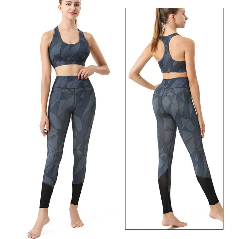 Cloud Hide Camouflage Yoga Set Gym Sports Wear Women S-XXL Clothes Workout Pants Leggings Top Bra Shirt Fitness Suit Sportswear