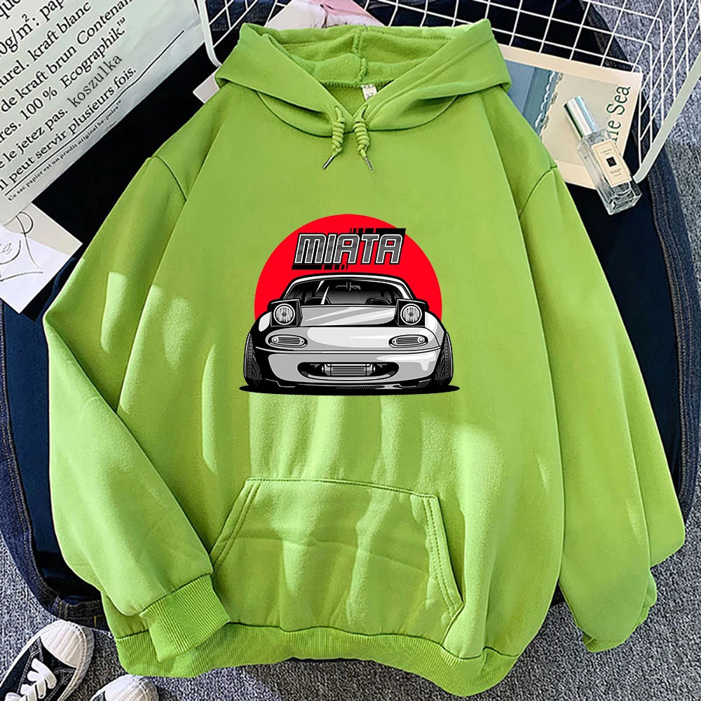 Classic Car Hoodie Women Harajuku Aesthetic Vintage Hoodies Unisex Autumn Winter Cartoon Graphic Casual Pullovers Sweatshirts