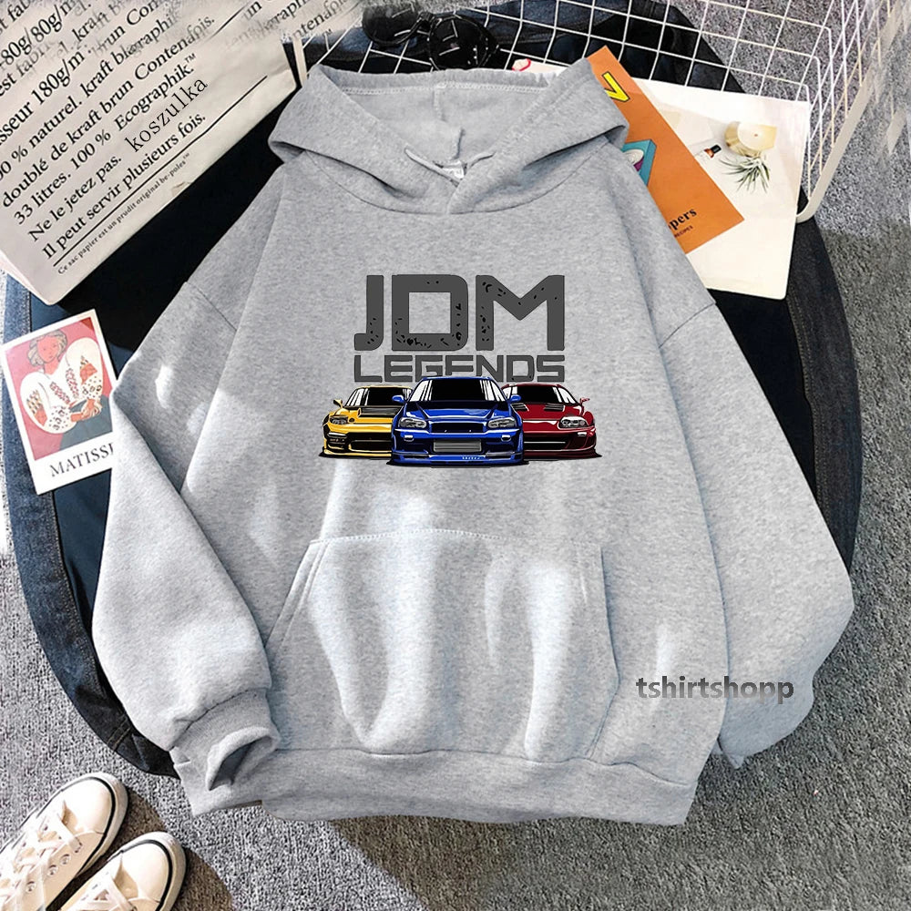 Classic Car Hoodie Women Harajuku Aesthetic Vintage Hoodies Unisex Autumn Winter Cartoon Graphic Casual Pullovers Sweatshirts