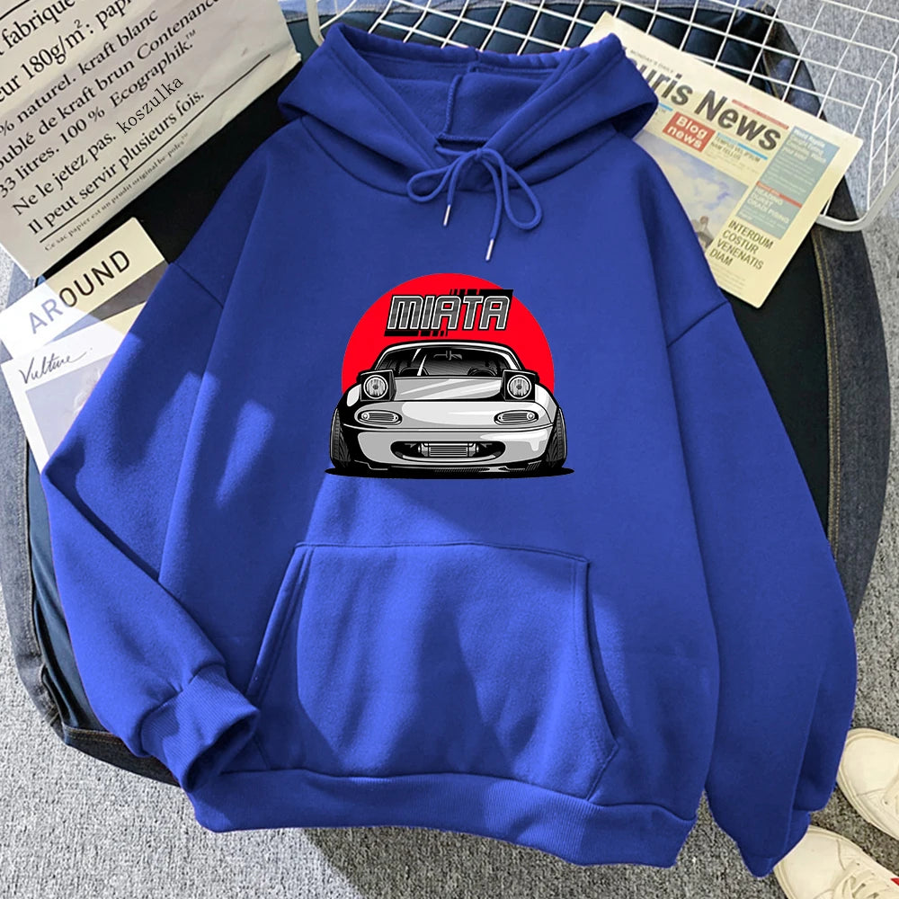 Classic Car Hoodie Women Harajuku Aesthetic Vintage Hoodies Unisex Autumn Winter Cartoon Graphic Casual Pullovers Sweatshirts