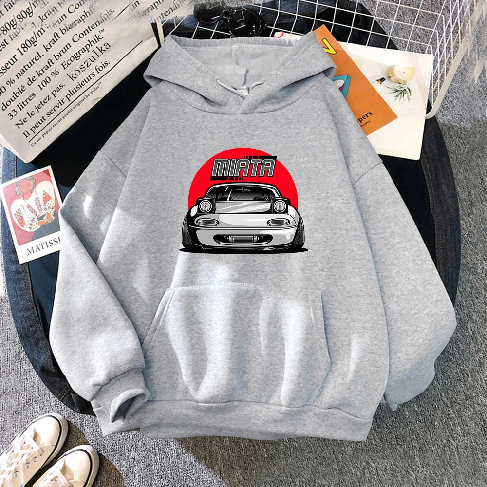 Classic Car Hoodie Women Harajuku Aesthetic Vintage Hoodies Unisex Autumn Winter Cartoon Graphic Casual Pullovers Sweatshirts