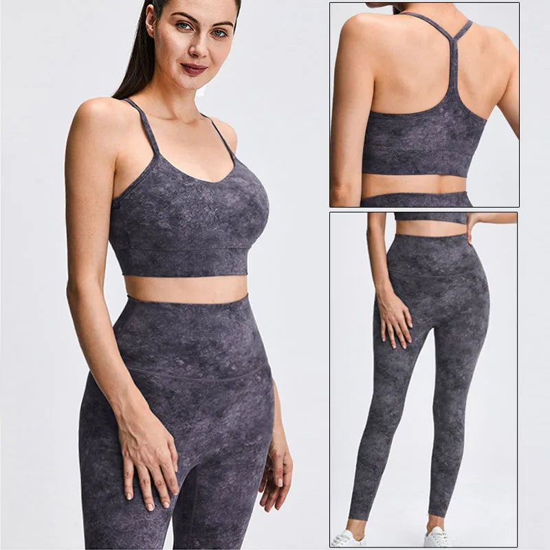 Cloud Hide Camouflage Yoga Set Gym Sports Wear Women S-XXL Clothes Workout Pants Leggings Top Bra Shirt Fitness Suit Sportswear