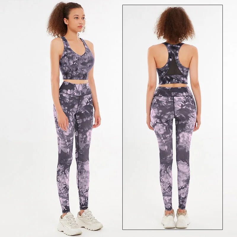 Cloud Hide Camouflage Yoga Set Gym Sports Wear Women S-XXL Clothes Workout Pants Leggings Top Bra Shirt Fitness Suit Sportswear