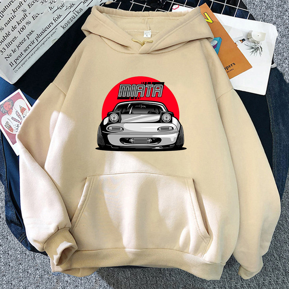 Classic Car Hoodie Women Harajuku Aesthetic Vintage Hoodies Unisex Autumn Winter Cartoon Graphic Casual Pullovers Sweatshirts