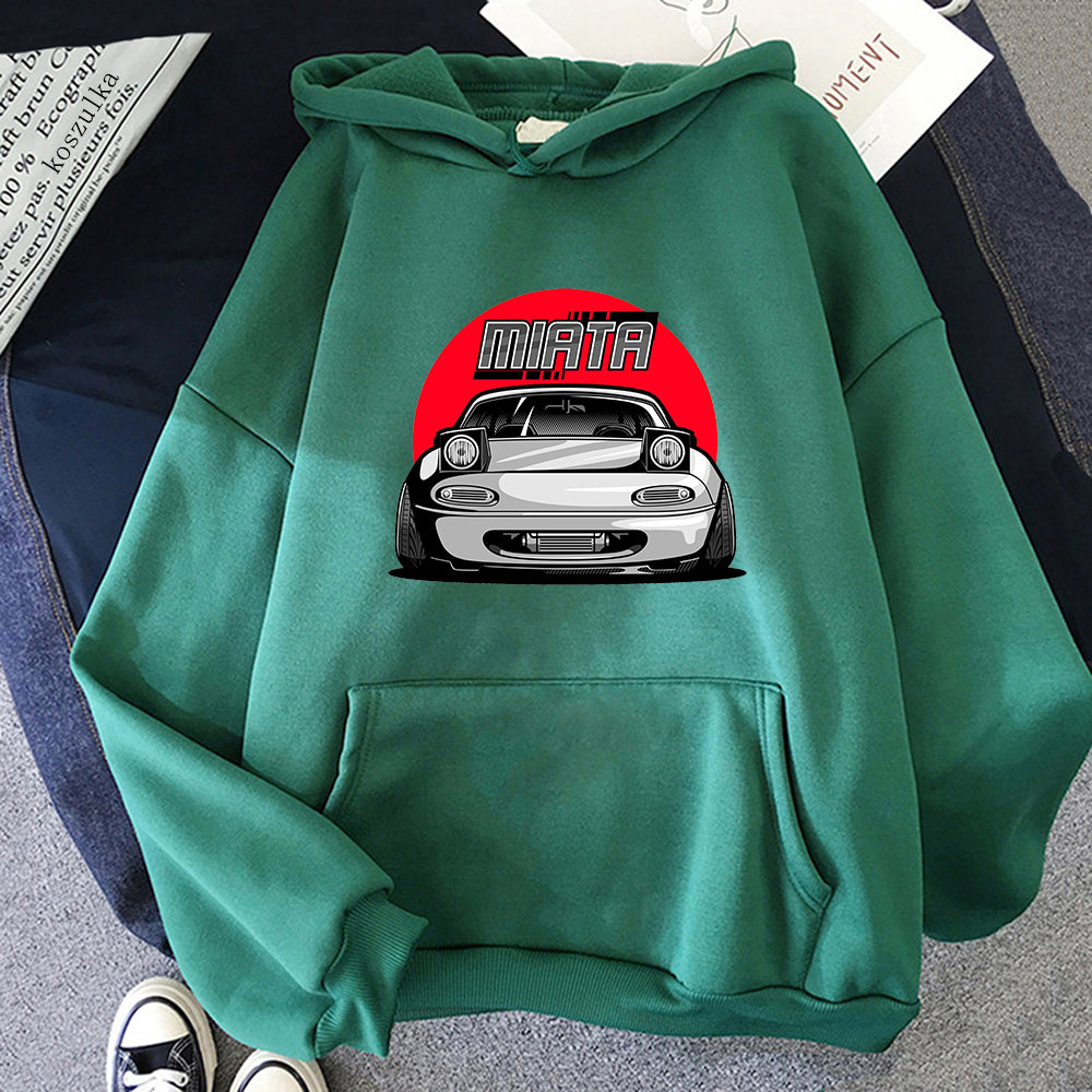 Classic Car Hoodie Women Harajuku Aesthetic Vintage Hoodies Unisex Autumn Winter Cartoon Graphic Casual Pullovers Sweatshirts