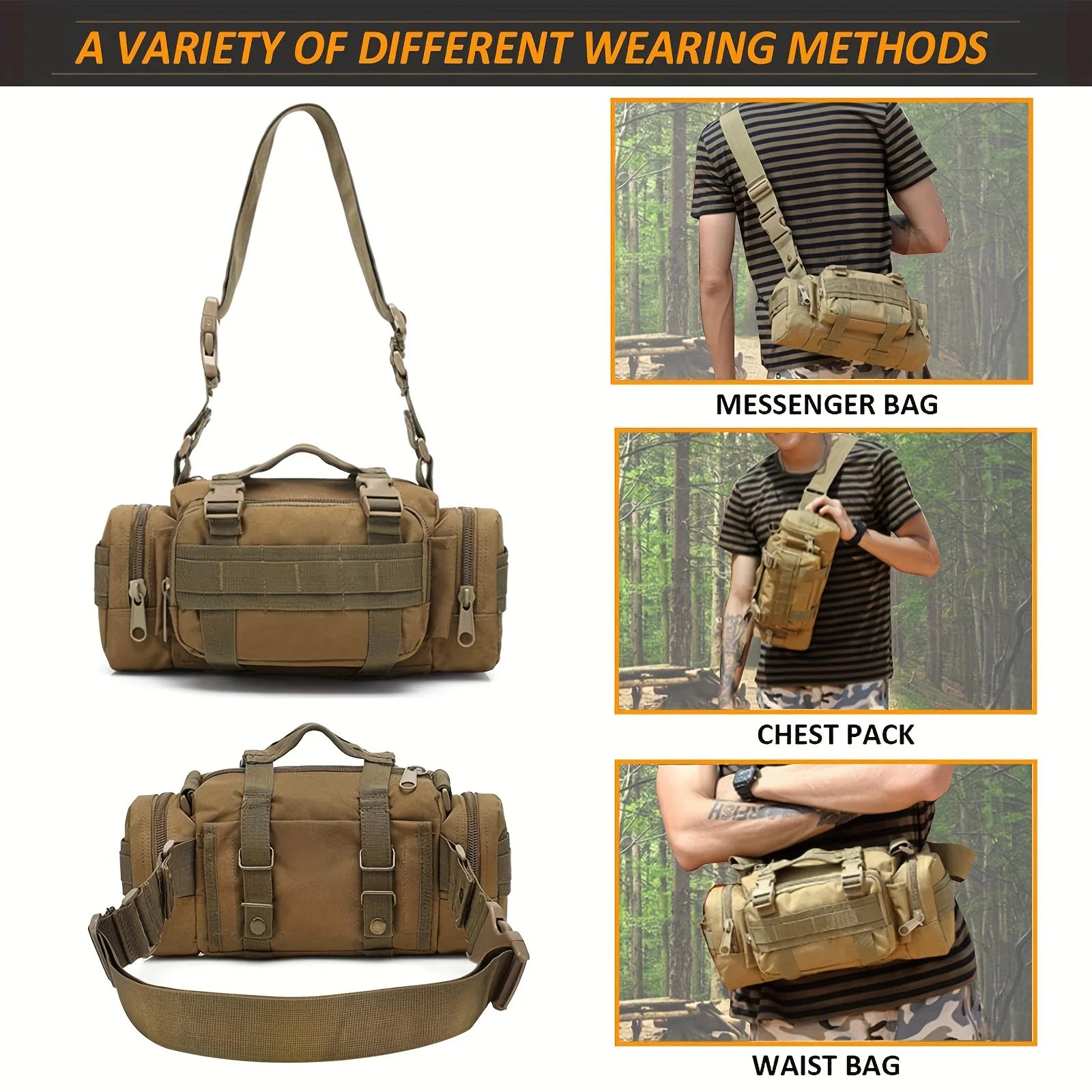 Waterproof Multifunctional Outdoor Sport Bag Storage Waist Bag for Fishing, Running, and Photography Gear