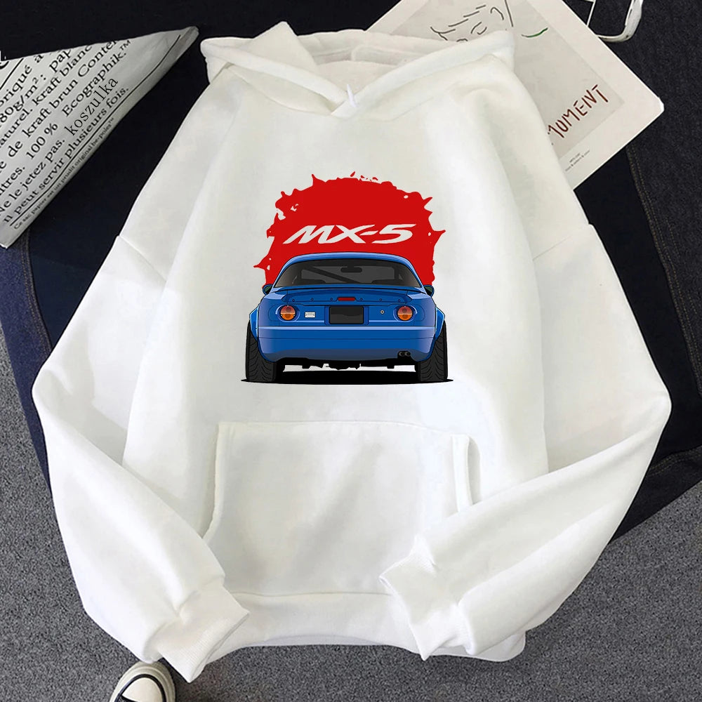 Classic Car Hoodie Women Harajuku Aesthetic Vintage Hoodies Unisex Autumn Winter Cartoon Graphic Casual Pullovers Sweatshirts