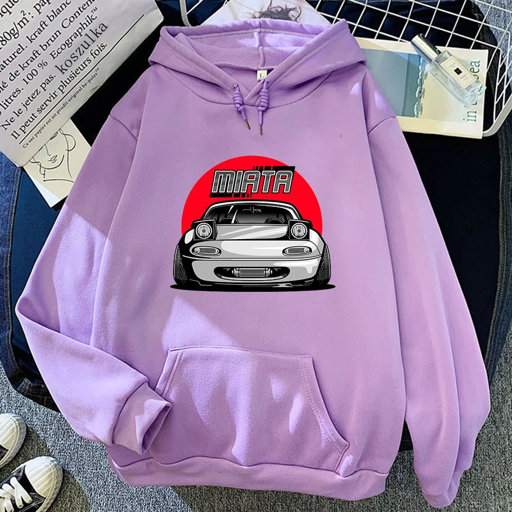 Classic Car Hoodie Women Harajuku Aesthetic Vintage Hoodies Unisex Autumn Winter Cartoon Graphic Casual Pullovers Sweatshirts