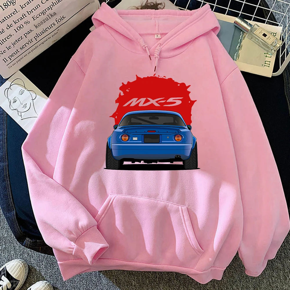 Classic Car Hoodie Women Harajuku Aesthetic Vintage Hoodies Unisex Autumn Winter Cartoon Graphic Casual Pullovers Sweatshirts