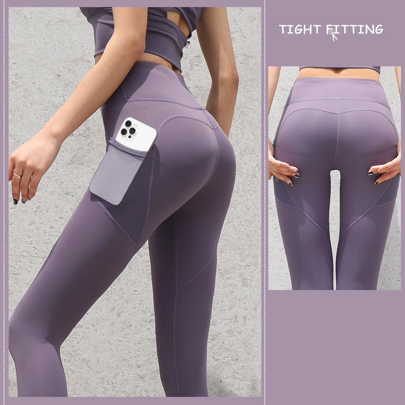 High Waist Seamless Leggings with Pockets – Women's Push Up Fitness & Yoga Pants