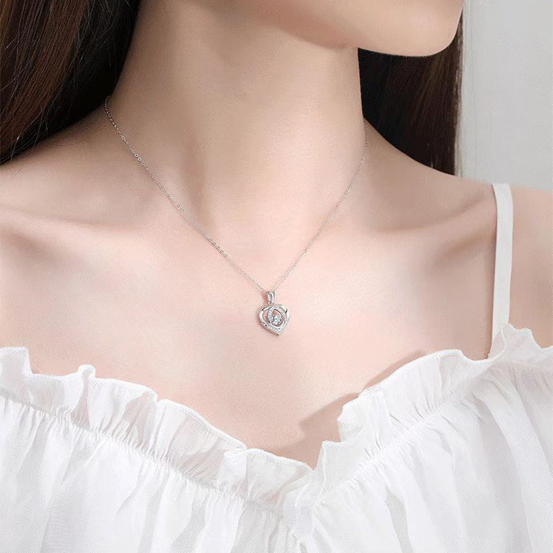 Elegant Women's Heart-Shaped Necklace: S925 Luxury Jewelry Gift