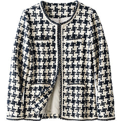 Stylish Houndstooth Small Fragrance Jacket for Women