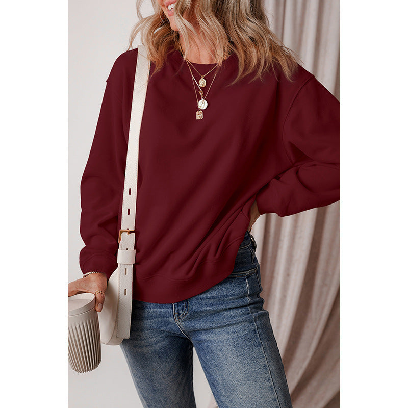 Stylish Women's Minimal Versatile Pullover Sweater in Solid Colors
