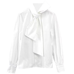 Spring Chic Bow Shirt Unique High-End Top for Trendsetters