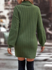 Trendy High Neck Loose Knitted Dress: Perfect for Casual Comfort