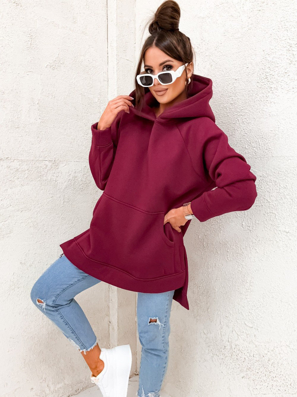 Stylish Loose-Fit Hooded Sweater for Women