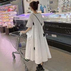 Trendy Loose White Summer Dress for Women