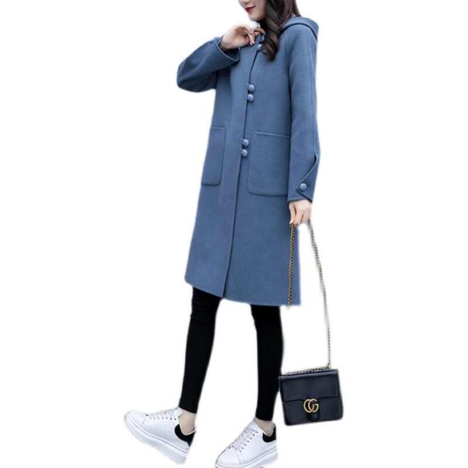 Stylish Hooded Retro Woolen Coat for Women