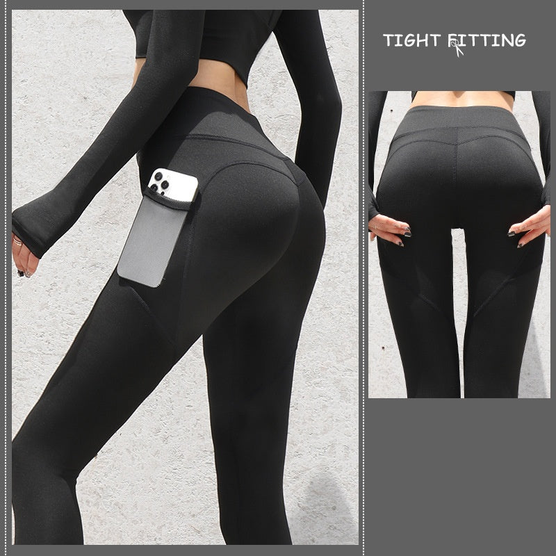 High Waist Seamless Leggings with Pockets – Women's Push Up Fitness & Yoga Pants