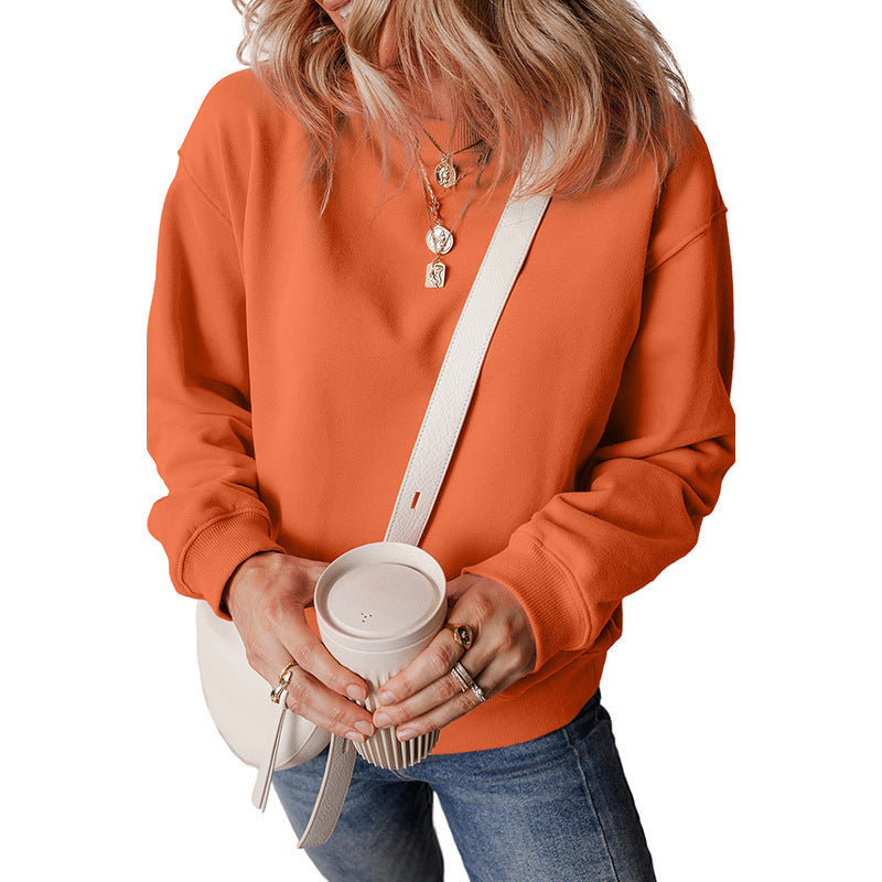 Stylish Women's Minimal Versatile Pullover Sweater in Solid Colors