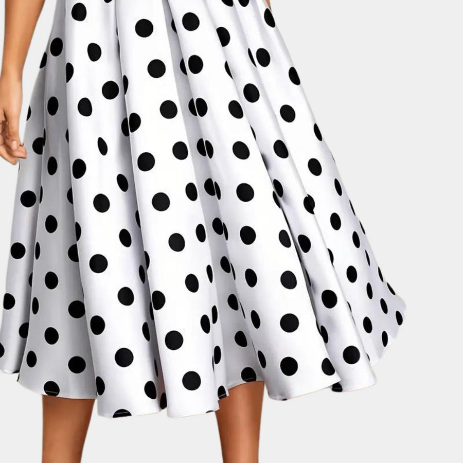 Trendy Sleeveless Polka Dot Dress for Women