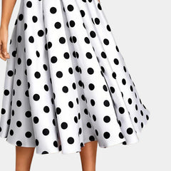 Trendy Sleeveless Polka Dot Dress for Women