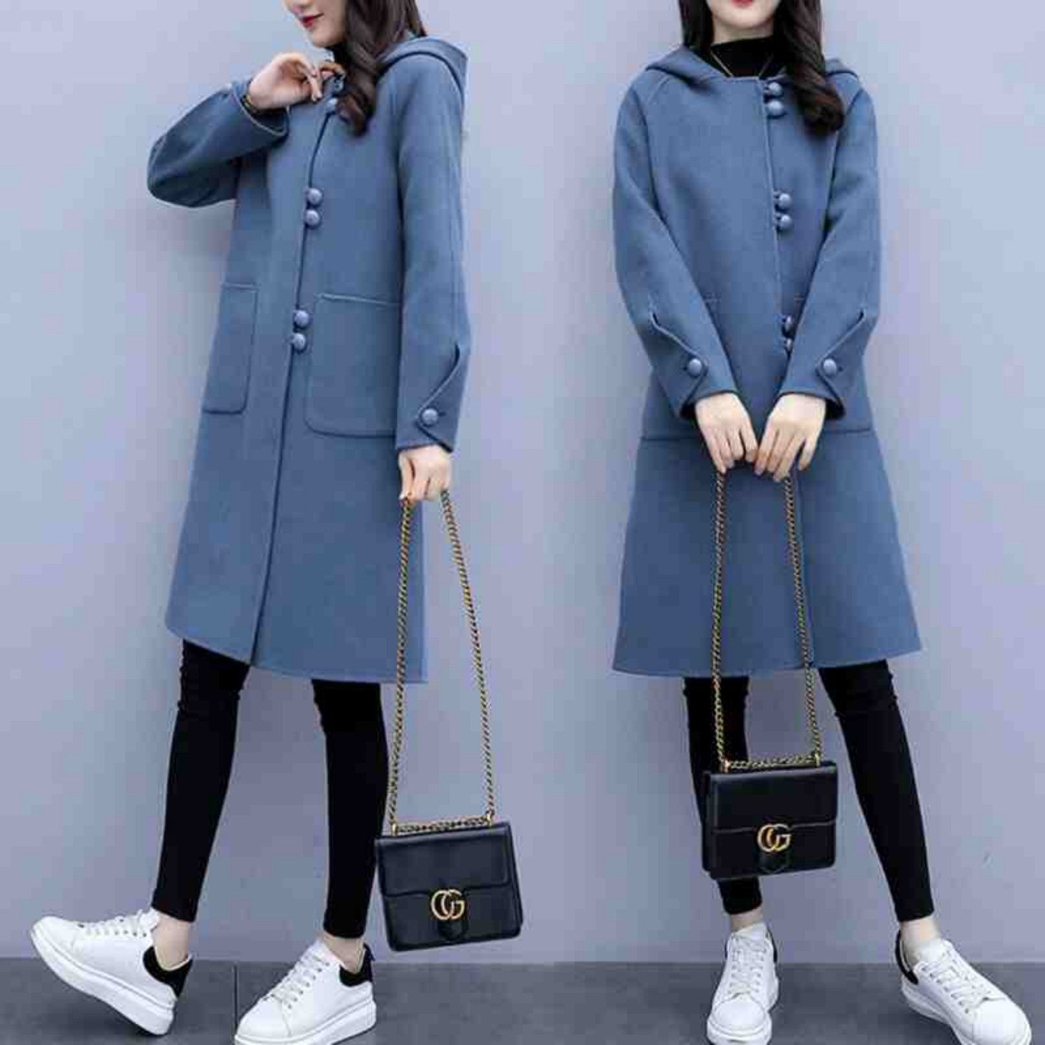 Stylish Hooded Retro Woolen Coat for Women