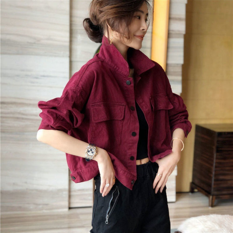 Fashionable Women's Workwear Denim Jacket